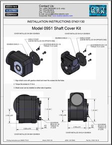 ACC - 07401130 MODEL 0951 COVER KIT INSTALLATION INSTRUCTIONS FOR TYPES 5L/H AND GB/H GEARMOTORS