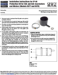 ACC - 07400090.B Models 0977 (33A) & 0978 (42A) Protection Kit for 33A and 42A [PMDC] Gearmotors and Motors