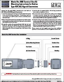 ACC - 07401162.A Model 0988 Terminal Box Kit Mounting Instructions for Type 42R (AC) Hypoid Gearmotors