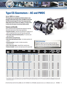 High-Torque Type CG, AC and PMDC Gearmotors - up to 1000 lb-in 