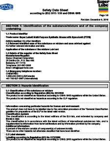 SDS - Lubricant Safety Data Sheet for type 60P Gearmotors - LG-53