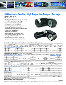 High Torque Type HG, AC and PMDC Gearmotors - up to 1000 lb-in