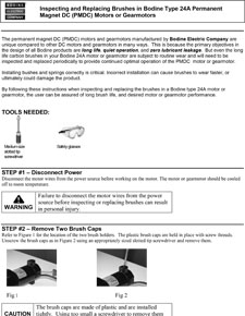 MAINTENANCE - Brush Inspection and Brush Replacement Instructions for Type 24A Permanent Magnet DC (PMDC) Stock Gearmotors and Motors