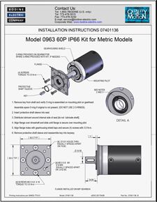 ACC - 07401136 MODEL 0963 FLANGE IP-66 SEAL KIT INSTALLATION INSTRUCTIONS FOR TYPE 60P GEARMOTORS (METRIC)