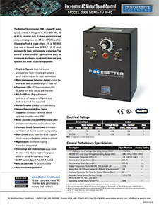 Model 2998 - NEMA-1 Pacesetter AC Motor Speed Control 