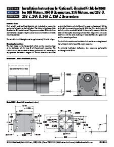 ACC - 07400024 Model 5968 - L-Bracket Installation Instructions for type 30R and 33A Motors, 30R-D, 22B-D, 22B-Z, 24A-D, 24A-Z, and 33A-Z Gearmotors