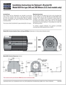 ACC - 07401160 Model 0979 - L-Bracket Installation Instructions for Type 34R and 34B Gearmotors (U.S./inch models only)