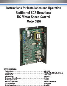 BL - 07400210.B - Model 3910 - BLDC Motor Speed Control, Chassis, Unfiltered 