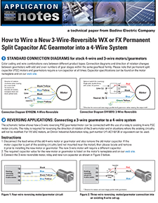 REF/CONNECTION - How To Connect a 3-Wire-Reversible WX or FX (Permanent Split Capacitor) Gearmotor into a 4-Wire System 