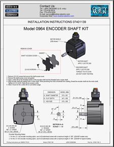 ACC - 07401139 MODEL 0964 ENCODER SHAFT KIT INSTALLATION INSTRUCTIONS