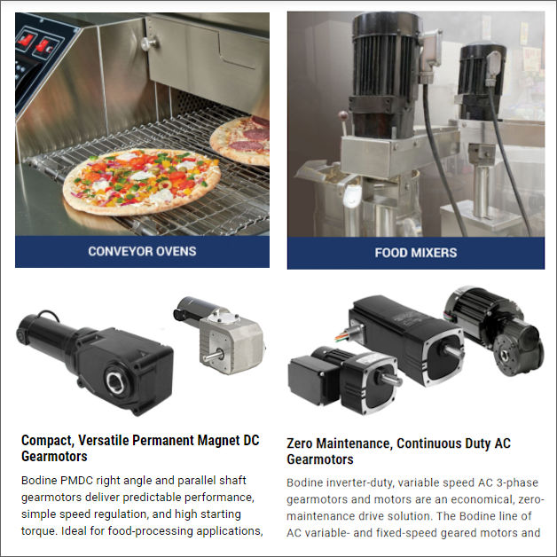 Gearmotors for Commercial Food Equipment