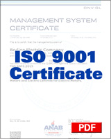 ISO 9001 Certificate