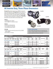 Inverter Duty AC - Type 30R-3RD, 42R-HG and 48R-CG 