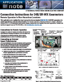 Wiring a 34B/SR-WX Gearmotor in Non-Hazardous Locations Wiring a 34B/SR-WX Gearmotor in Non-Hazardous Locations