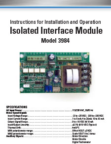 ACC - 07400187.D - Model 3984 Isolation and Interface Board