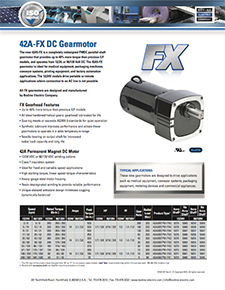 42A5-FX High-Performance PMDC Gearmotors 90/130 VDC or 12/24 VDC 